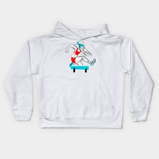 Woman Hurdling Kids Hoodie